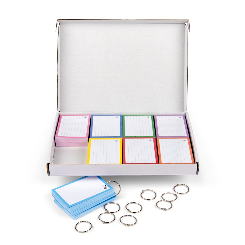 Flashcards A7 formaat met gekleurde rand